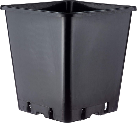 01-010-038 25 Cm 11 Litre Square Plastic Pot - Black