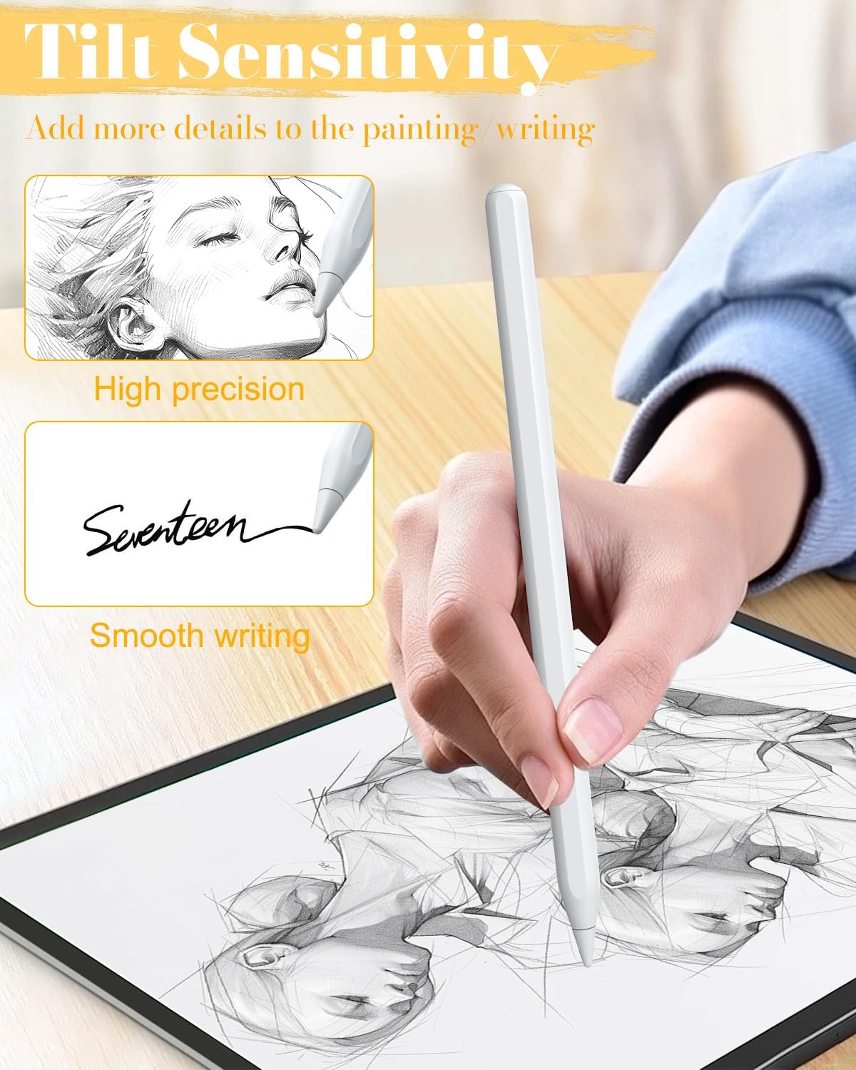 Stylus Pen with Palm Rejection and Wireless Charging Ipad Pencil