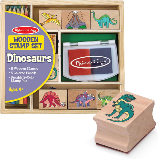 Dinosaur Stamp Set with Colouring Pencils for Children |Arts and Crafts for Kids