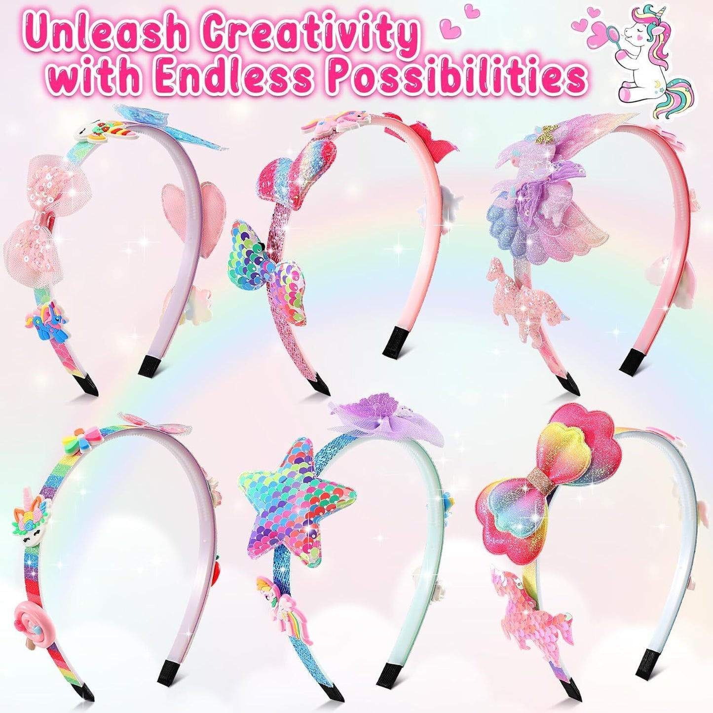 Unicorn Headband Making Kit for Girls Age 3+, Creative Craft Kits for Kids, DIY 