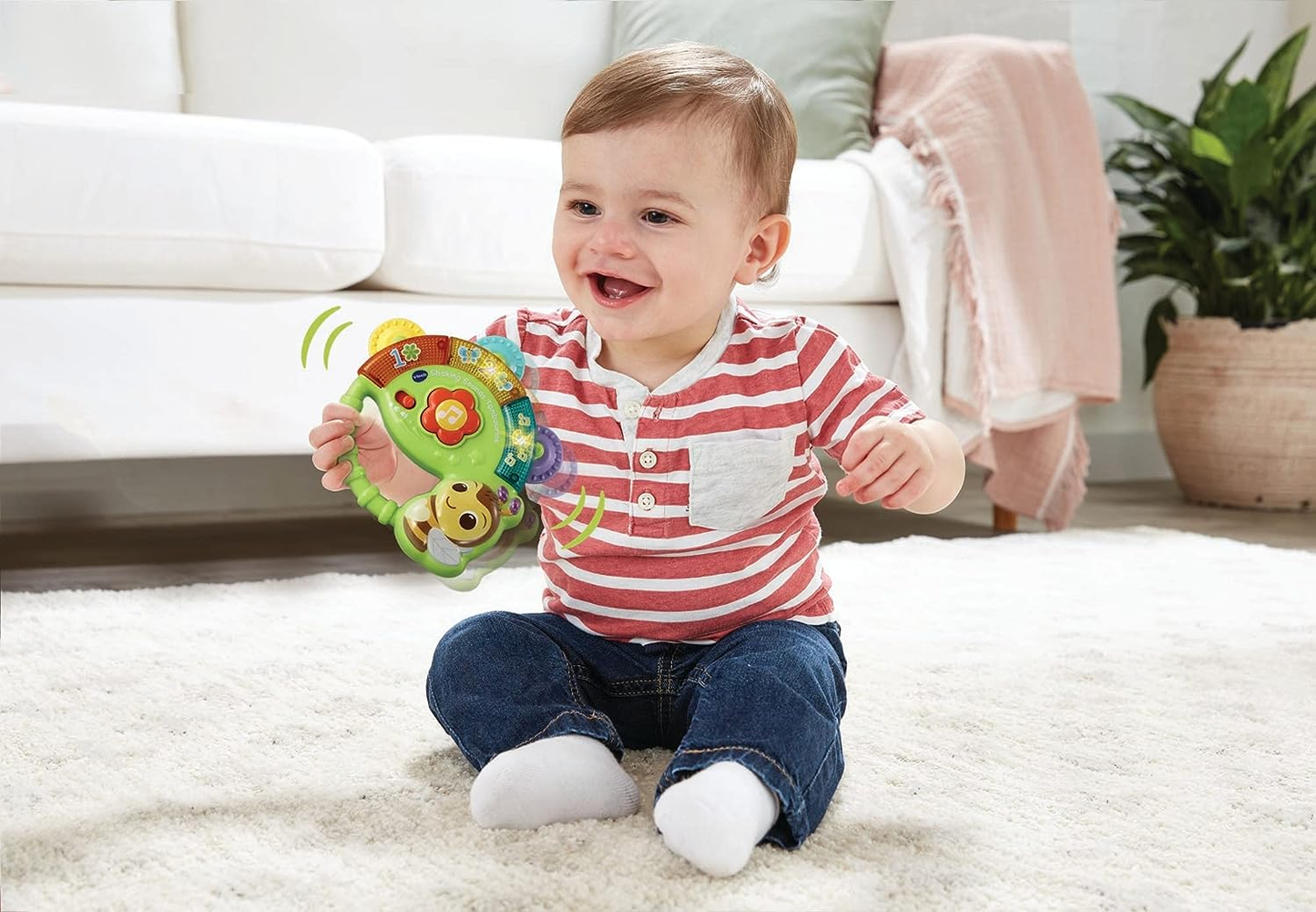 Baby Shaking Sounds Tambourine,Sensory Toy with Lights,Music,English Version