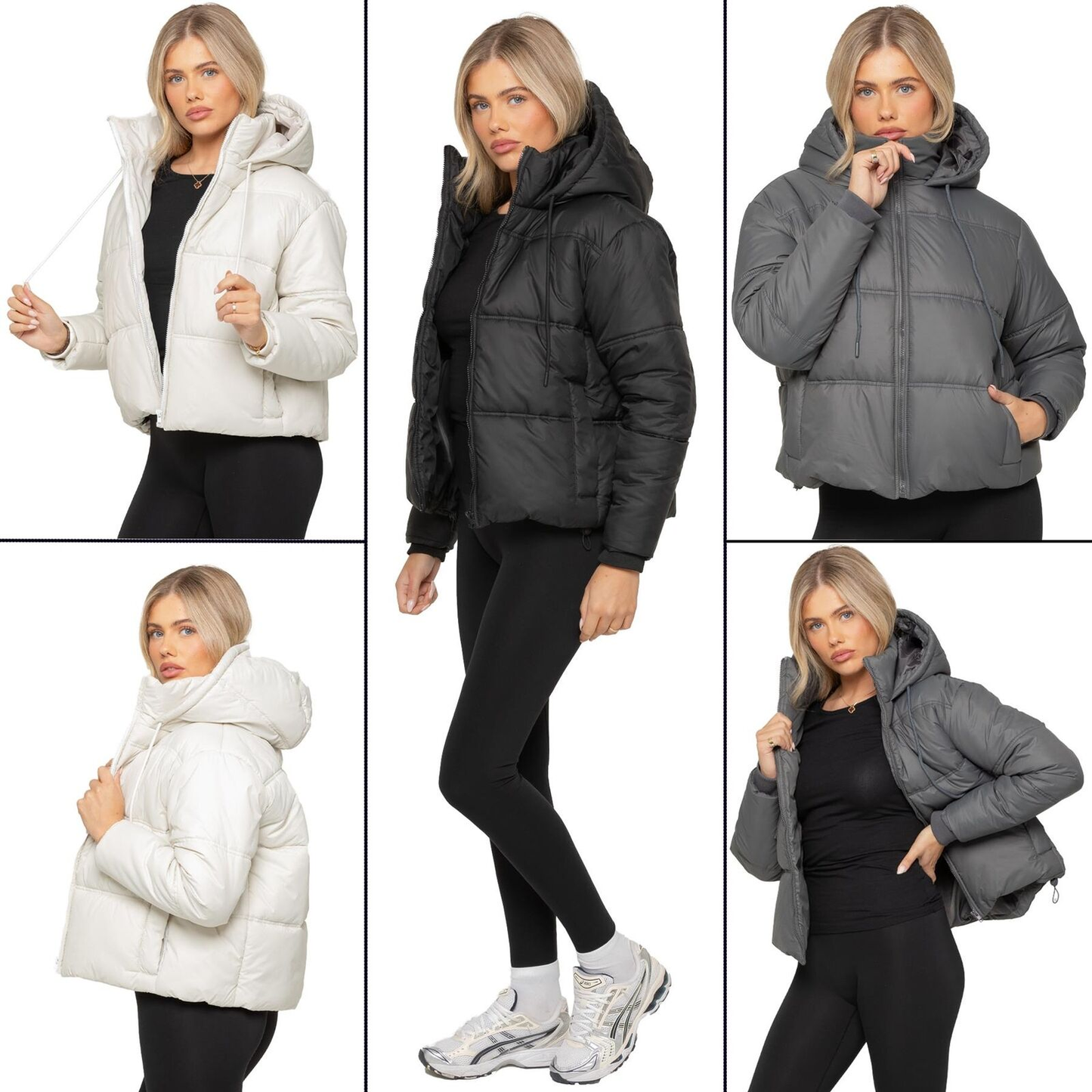 Enzo Womens Puffer Jacket Ladies Winter Warm Hooded Padded Zip Coat