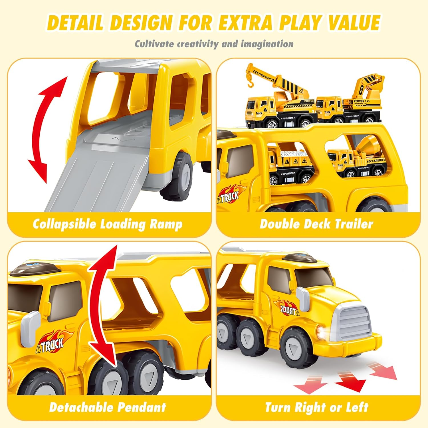 Toy Cars Construction Toys for Digger ,Truck For Gifts and Boys 