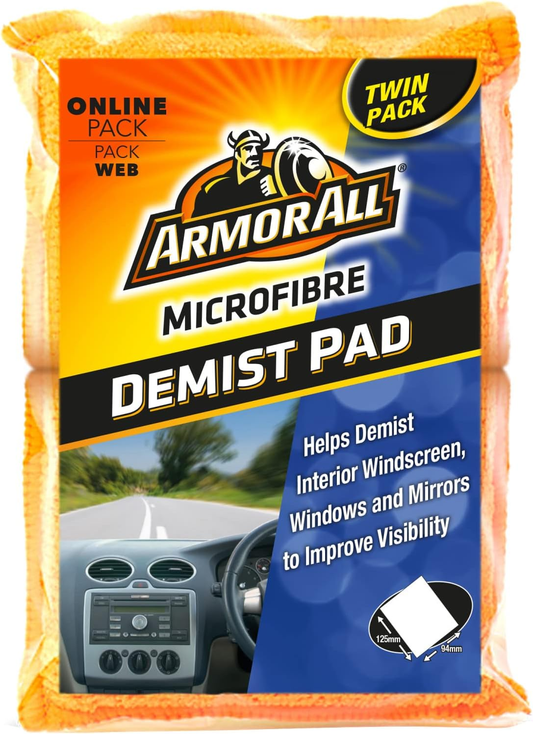 Microfibre Car Demist Pad, Set of 2, Quick Demisting for Clear Vision