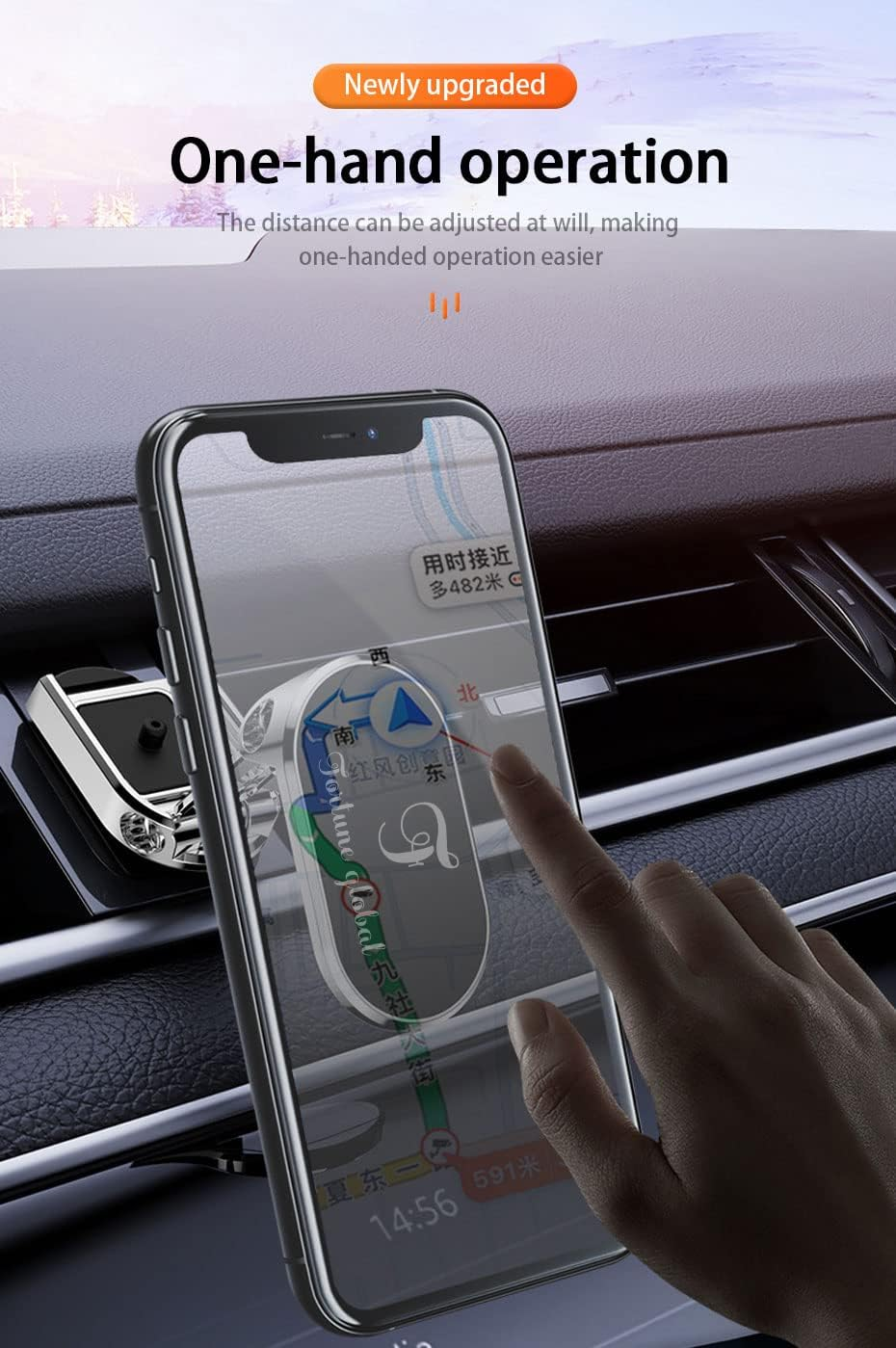 Magnetic Foldable Car Phone Holder, Universal Magnetic Mount with 360° Rotation 