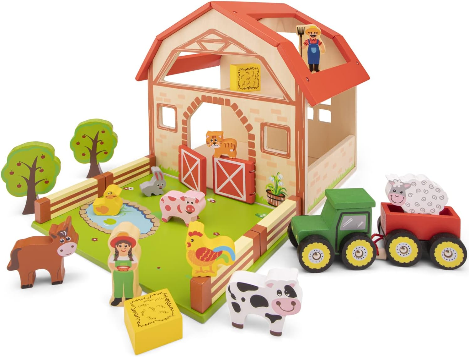 10850 Wooden Farm House Playset Educational Perception Toy for Preschool Age 