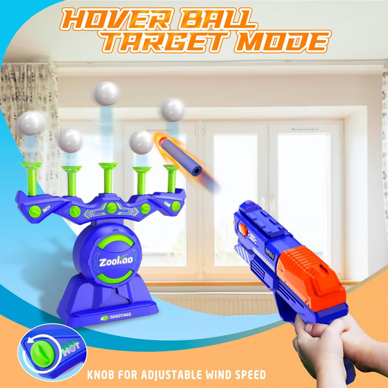 Hover Shooting Games Nerf Gun Toy with Auto Reset for Boys and Girls