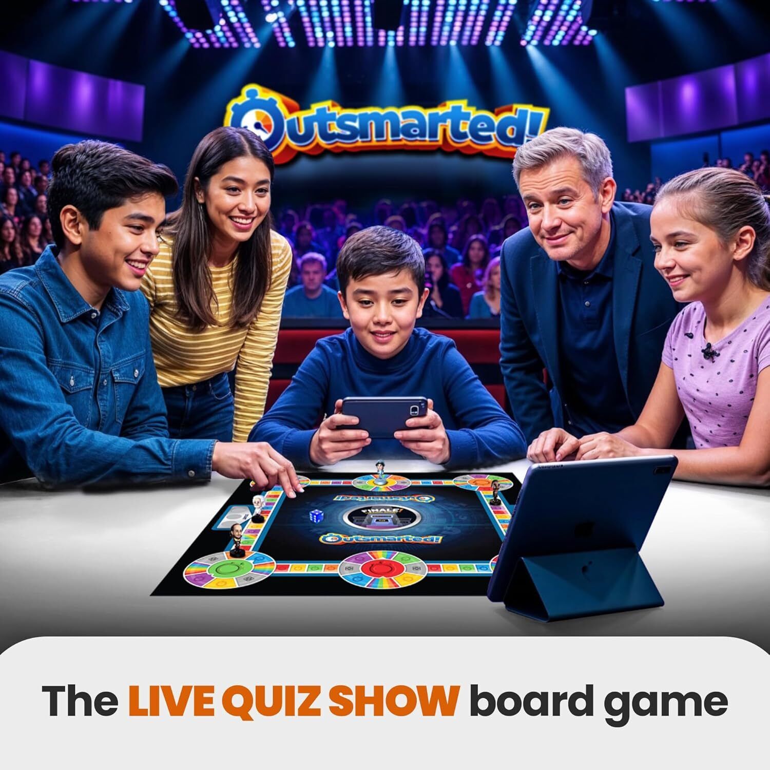 Outsmarted - the Live Quiz Show Board Game Kids, Teens & Adults 2024 Edition