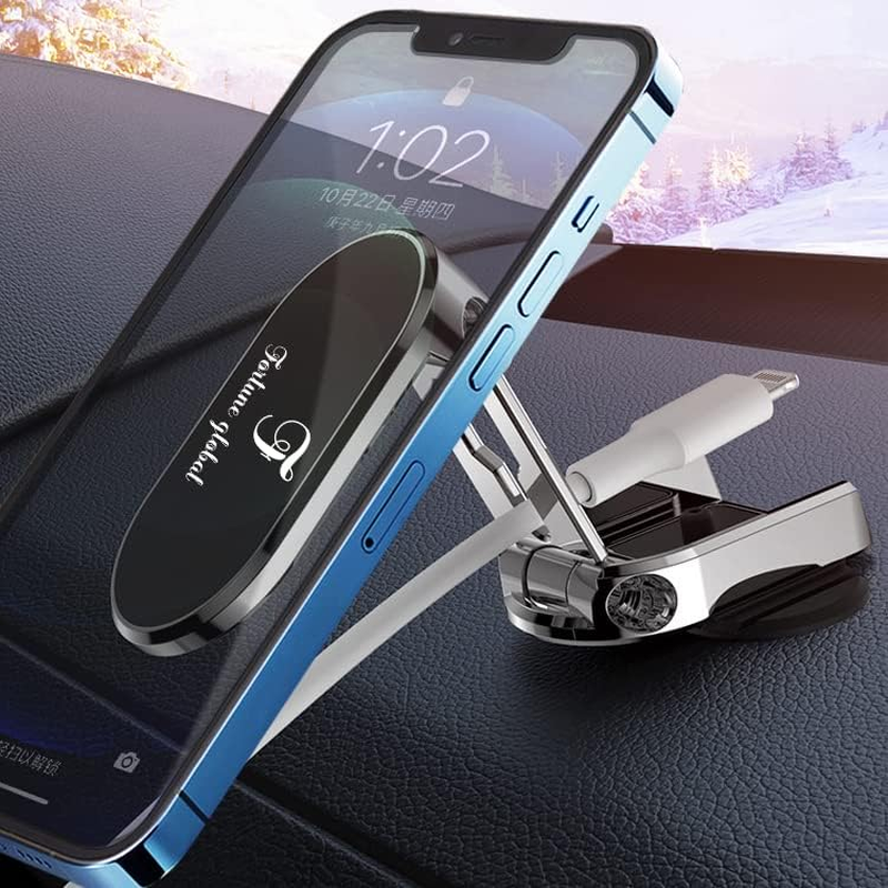 Magnetic Foldable Car Phone Holder, Universal Magnetic Mount with 360° Rotation 