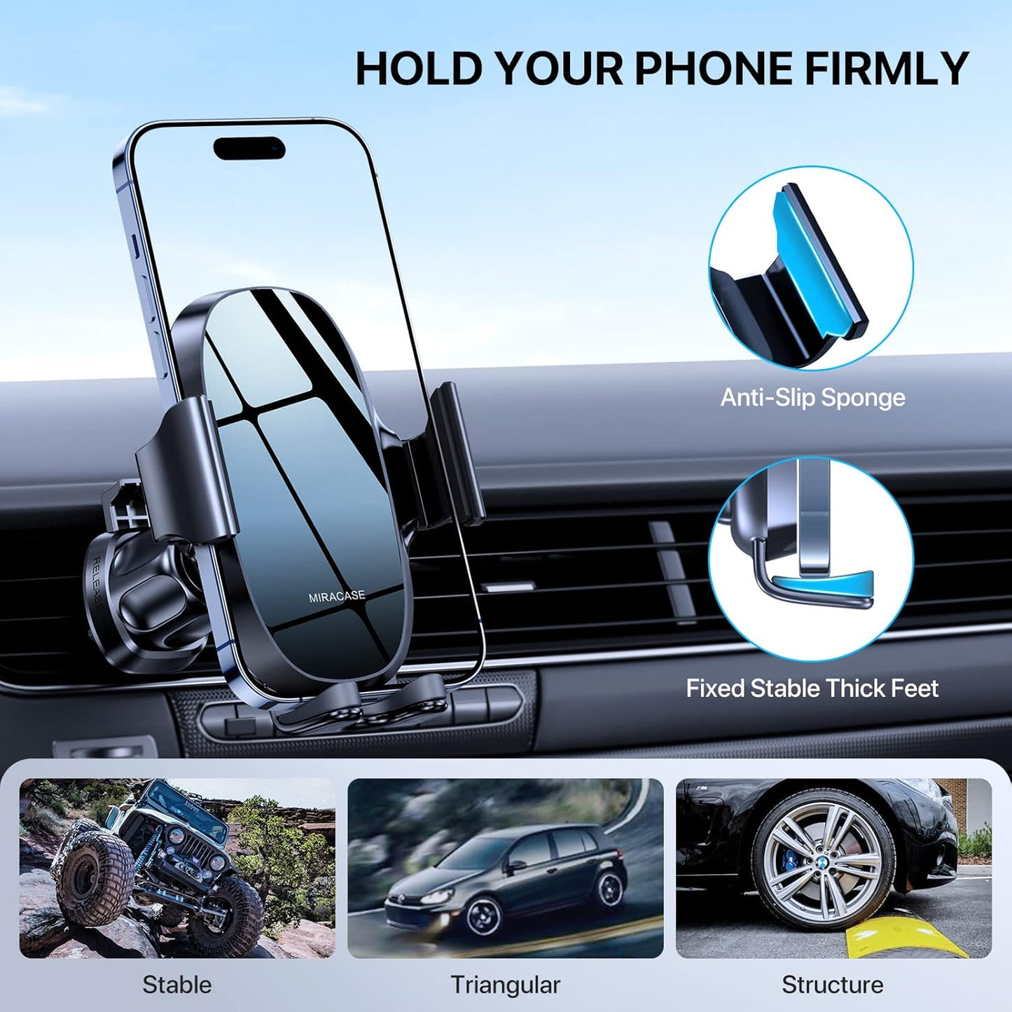 2Nd Generation Car Phone Holder, Air Vent Phone Holder for Cars 360¡Ã Rotation, 