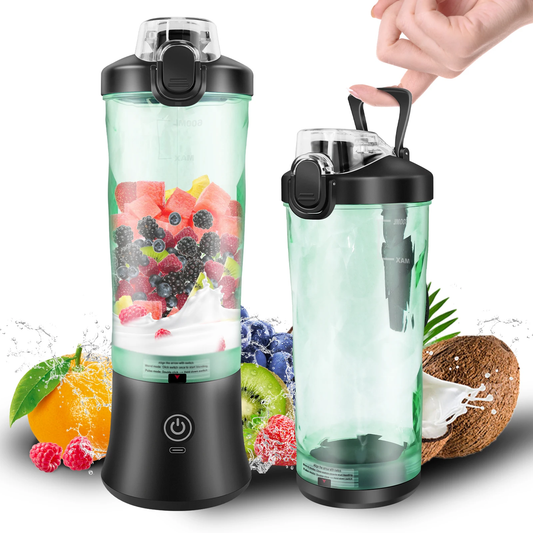 600Ml Portable Mini Blender,Usb Rechargeable Small Smoothie Blender,Large Capaci