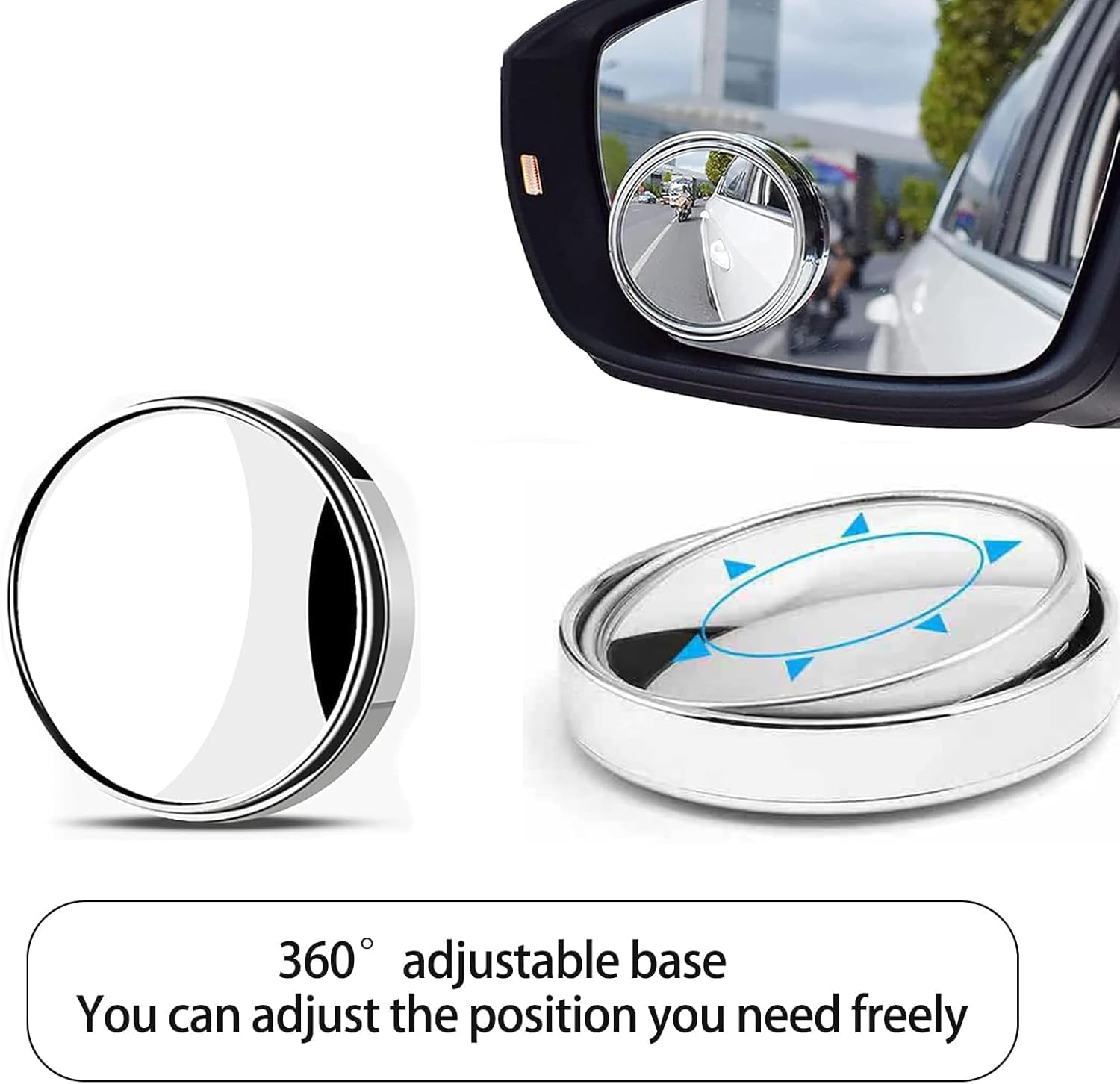 Blind Spot Mirrors for Cars Wing Mirror Rain Deflector 360°Rotatable Side Mirror