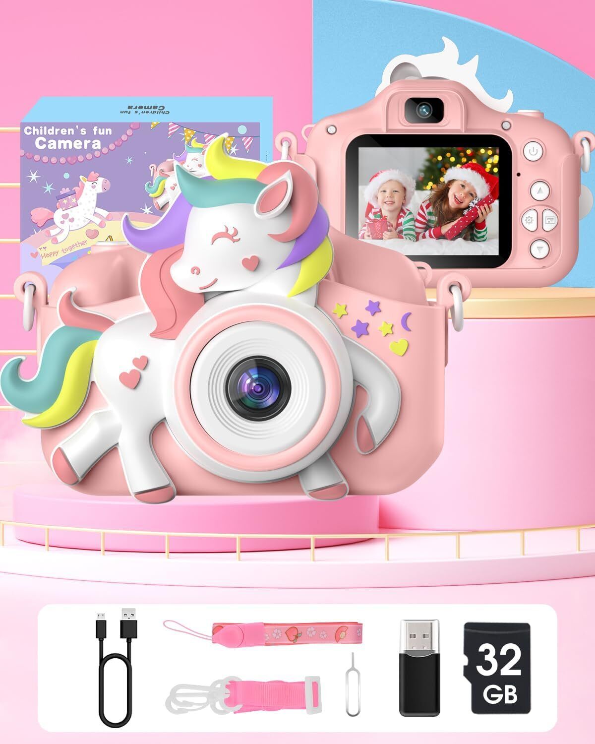 Kids Camera,  Kids Camera for Girls, 1080P HD 2.0 Inch Screen Kids Digital Camer