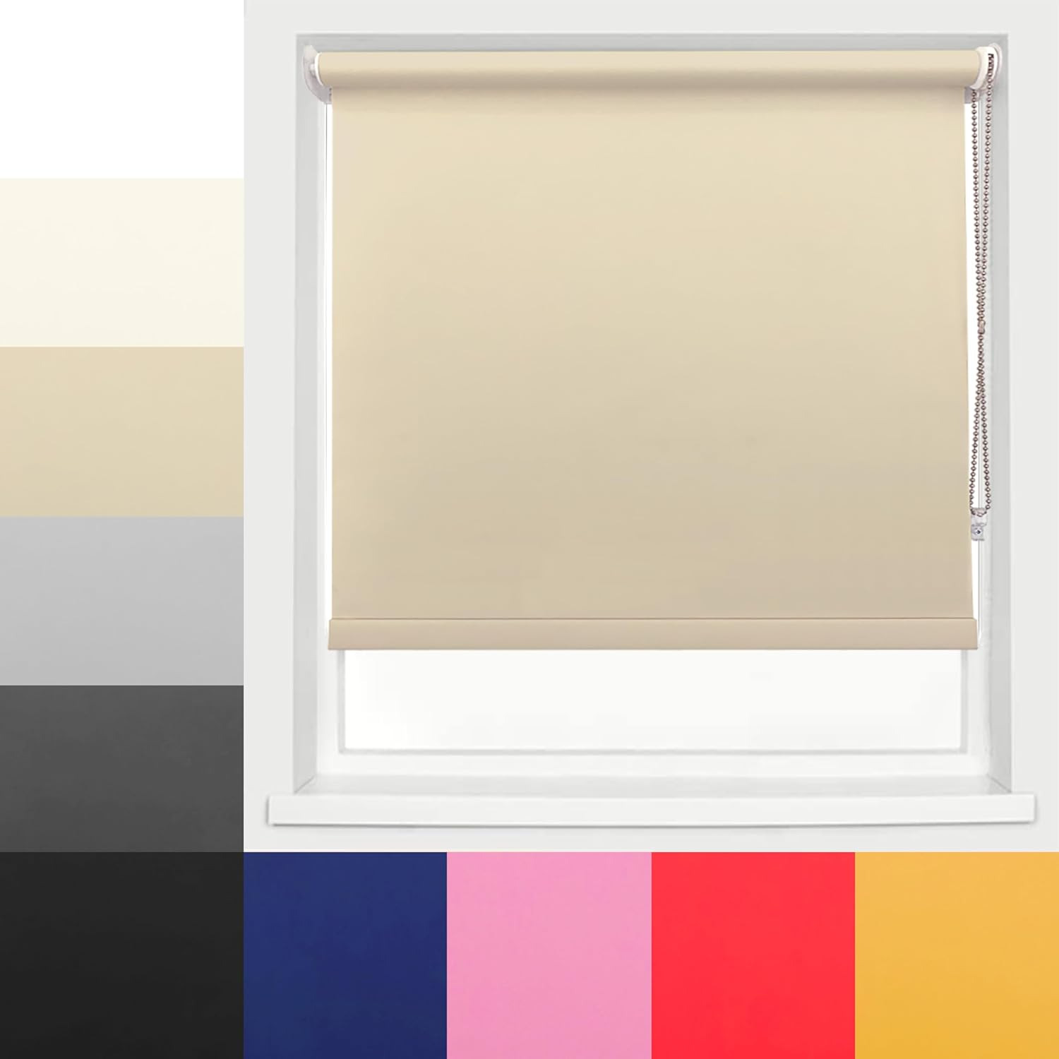 Thermal Insulated Blackout Roller Blinds Samples Swatch Easy Fit Child Safe Room