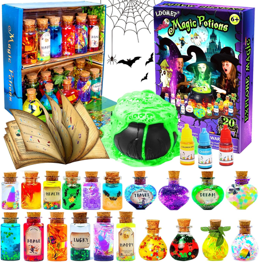 Magic Potions Kit for Kids - Mix 20 Fairy Dust Potion Bottles, HalChristm