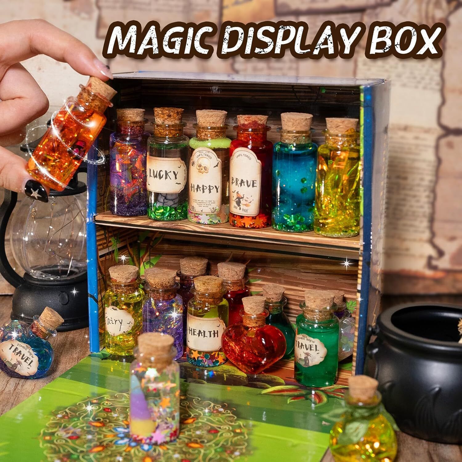 Magic Potions Kit for Kids - Mix 20 Fairy Dust Potion Bottles, HalChristm