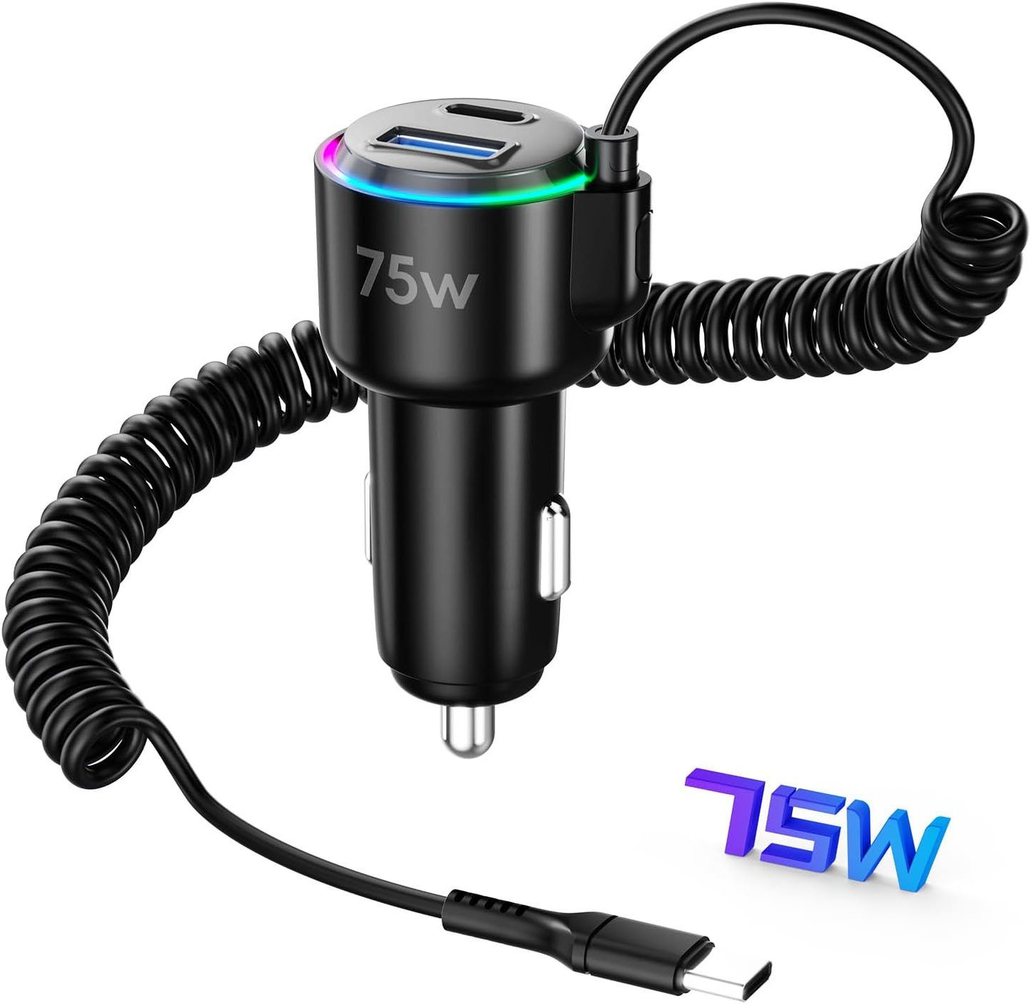 USB C Car Charger,75W Fast Car Charger with USB C