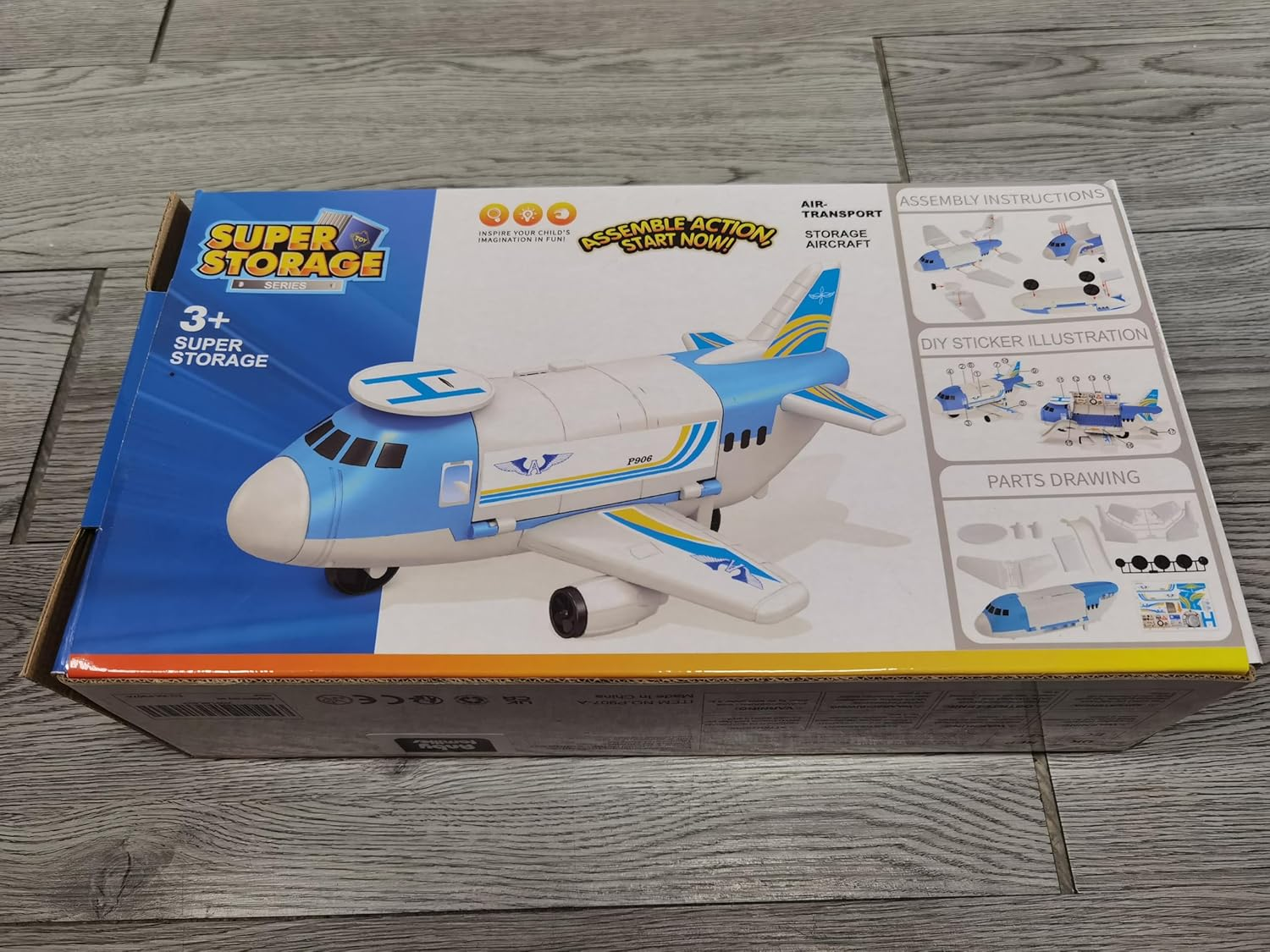 Toy Cars Set,Transport Cargo Airplane with 5 Mini Cars, 1 Helicopter,1 Engineer