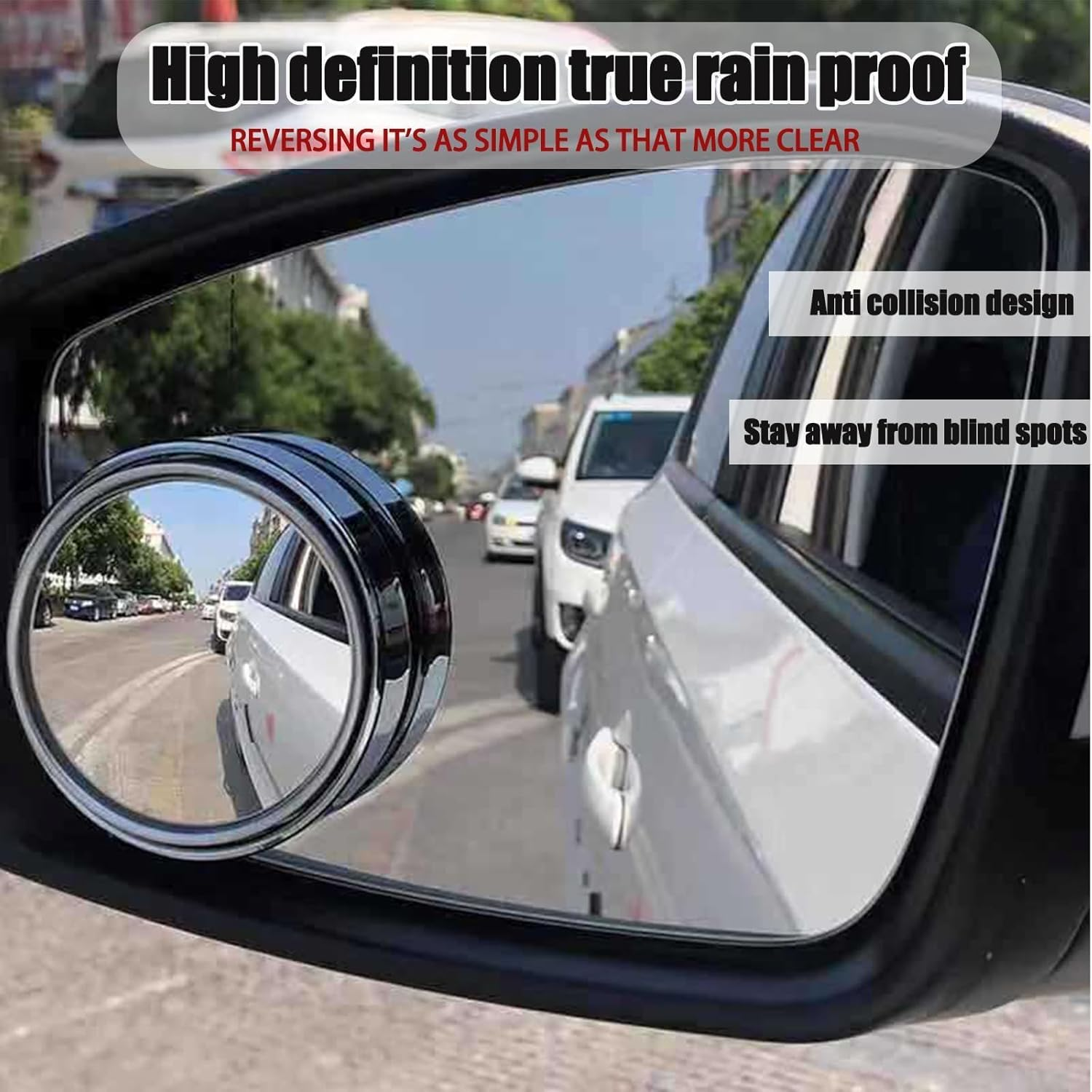 Blind Spot Mirrors for Cars Wing Mirror Rain Deflector 360°Rotatable Side Mirror