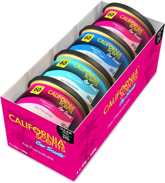 Car Air Fresheners Can, Pack of 4, Strong Long-Lasting, Eliminates Odour