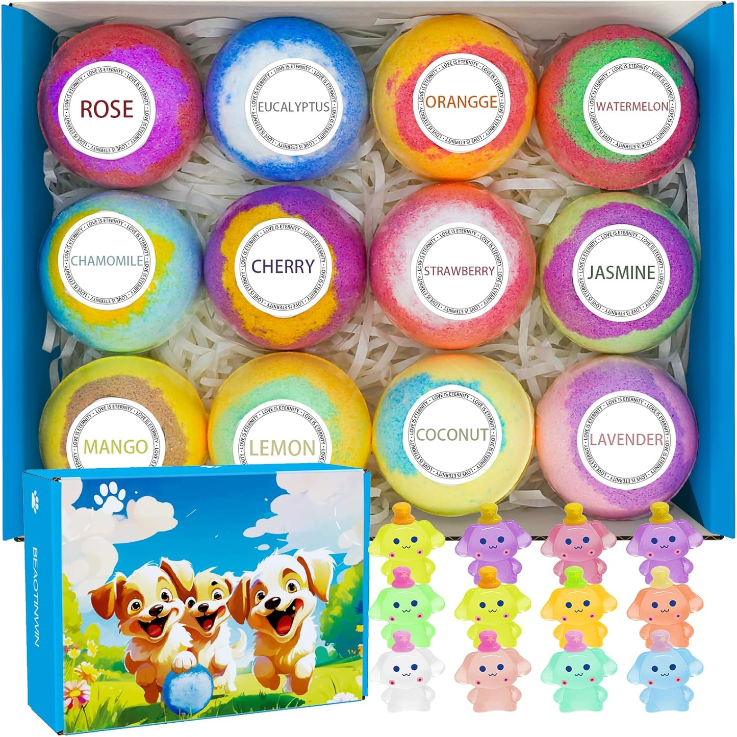 12Pcs Bath Bomb Gift Set,With Surprise Toys Inside, Bath Bombs for Kids