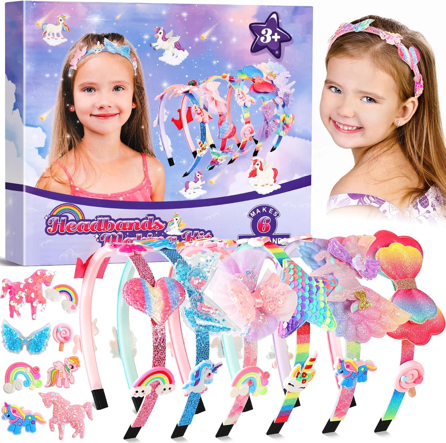 Unicorn Headband Making Kit for Girls Age 3+, Creative Craft Kits for Kids, DIY 