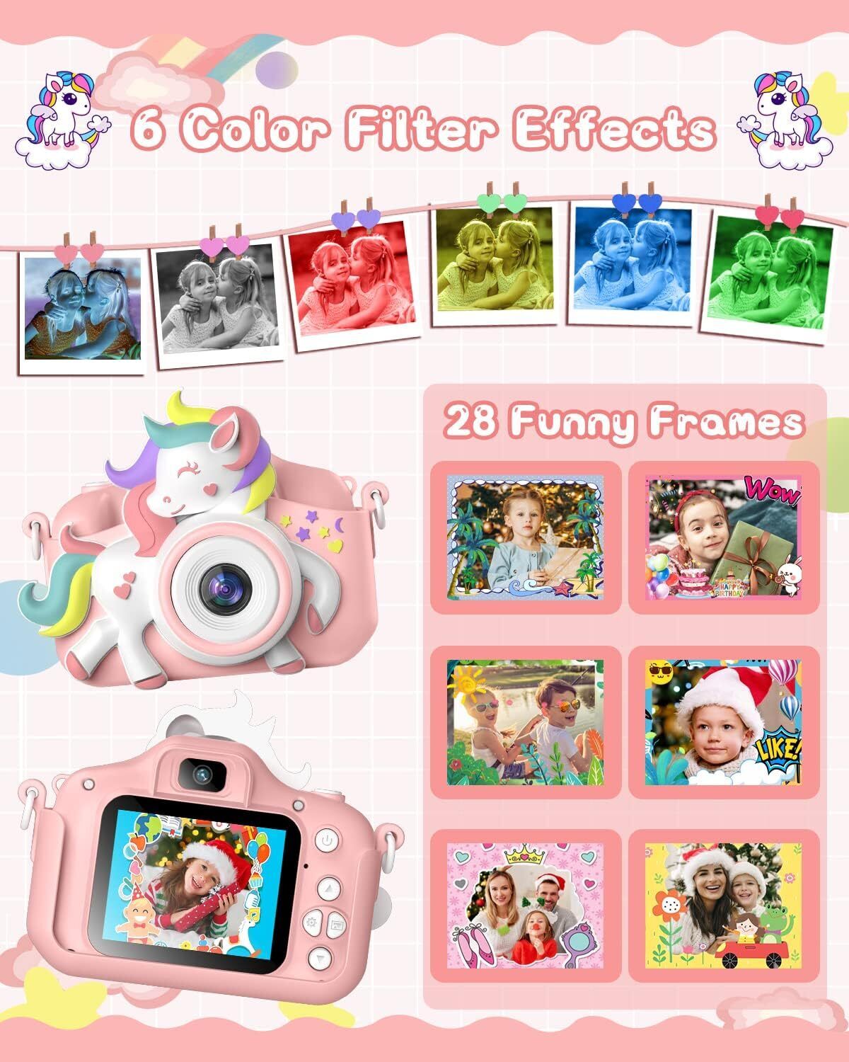 Kids Camera,  Kids Camera for Girls, 1080P HD 2.0 Inch Screen Kids Digital Camer