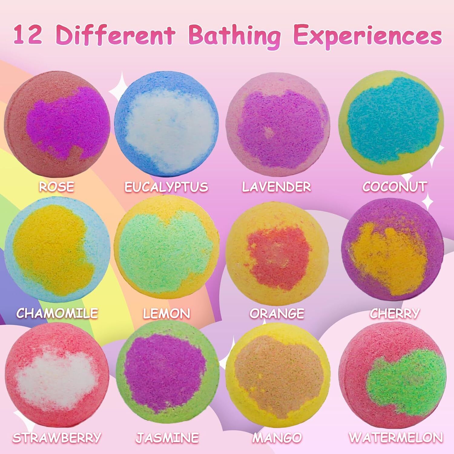 12Pcs Bath Bomb Gift Set,With Surprise Toys Inside, Bath Bombs for Kids