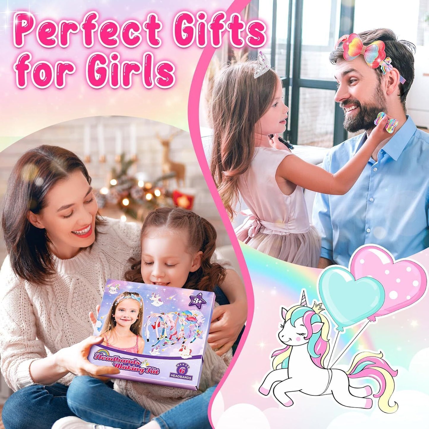 Unicorn Headband Making Kit for Girls Age 3+, Creative Craft Kits for Kids, DIY 