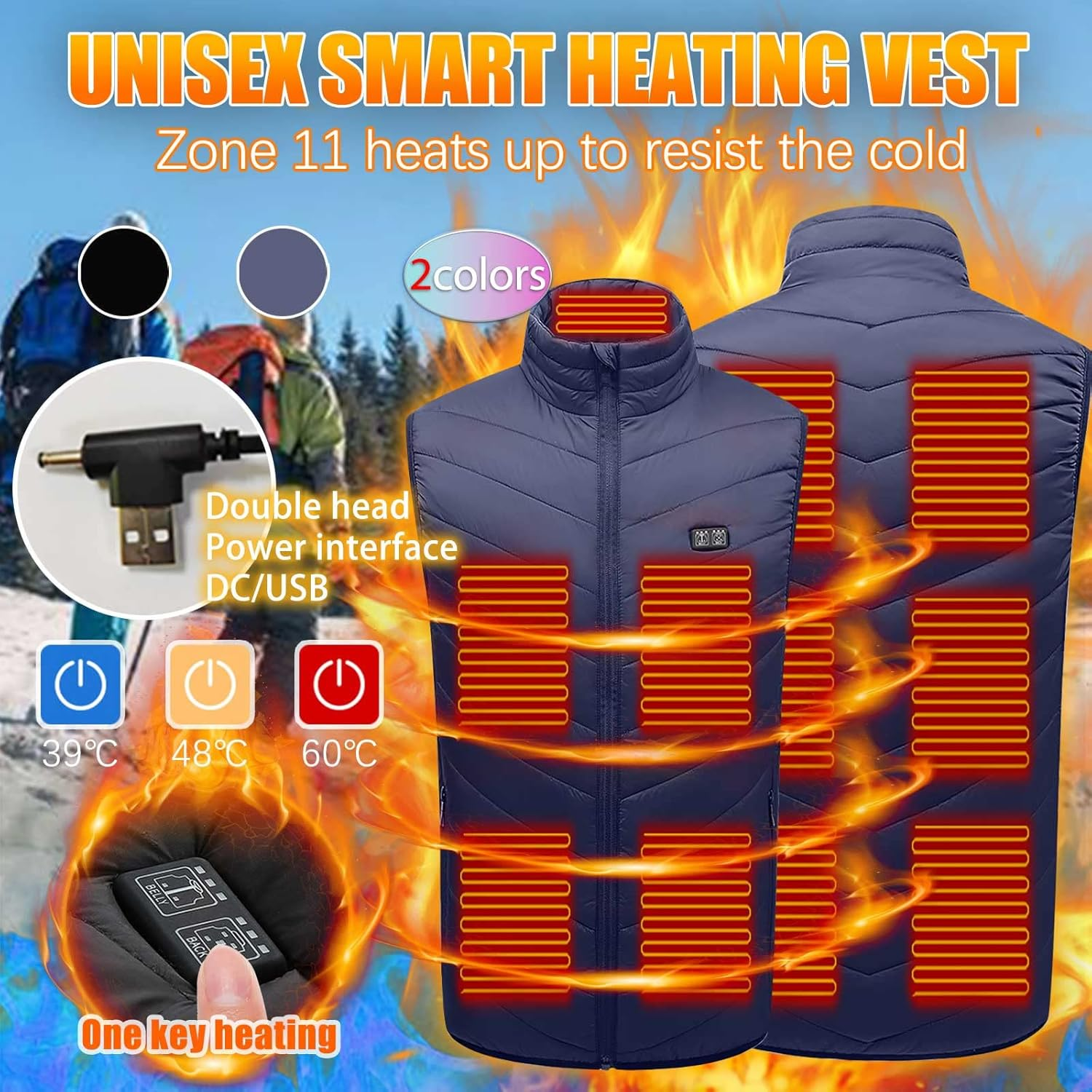 Heated Vests for Men UK Clearance Heated Gilet Womens Electric Body Warmer Sleev