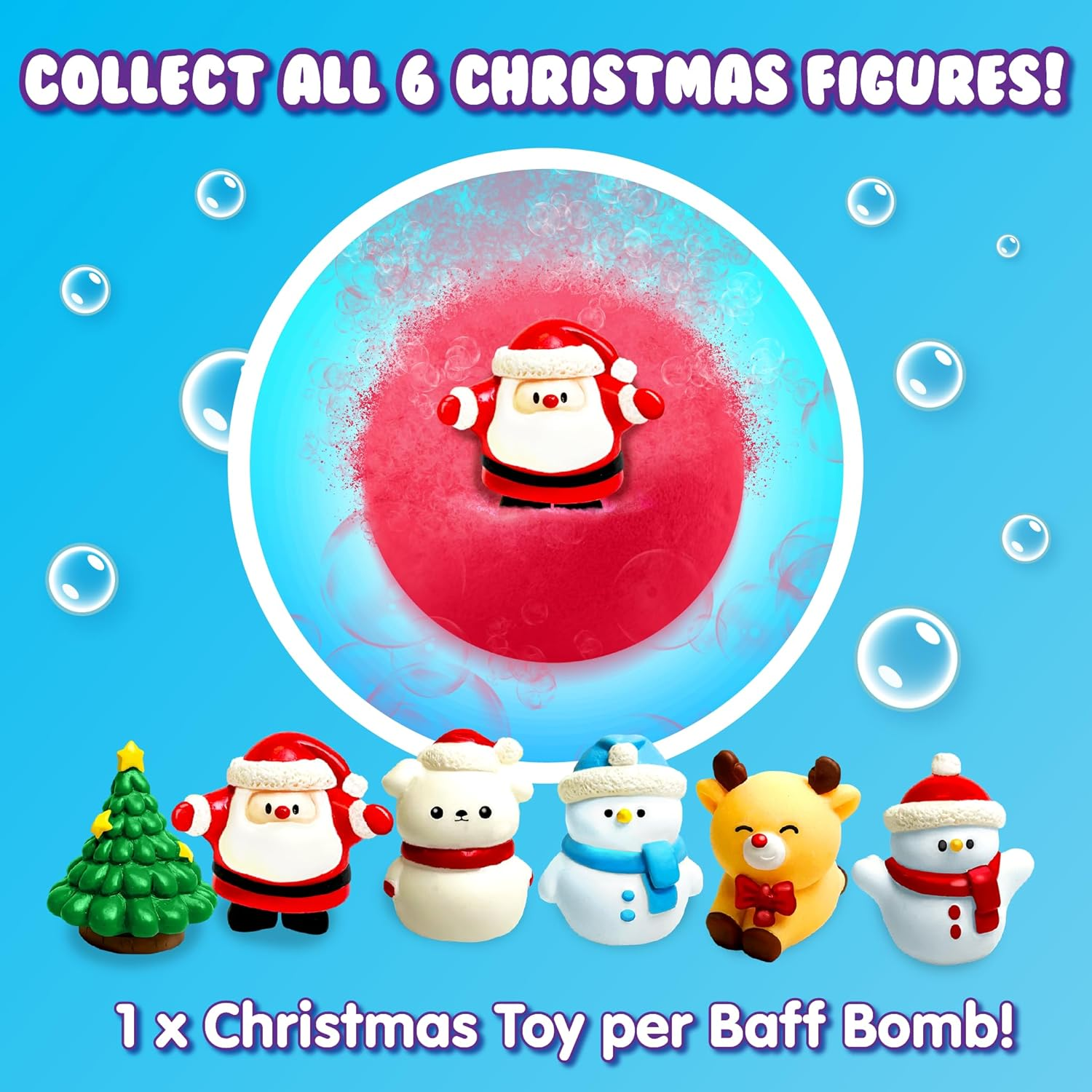 Large Santa Surprise Bath Bomb, Surprise Christmas Toys to Collect Gift for Kids