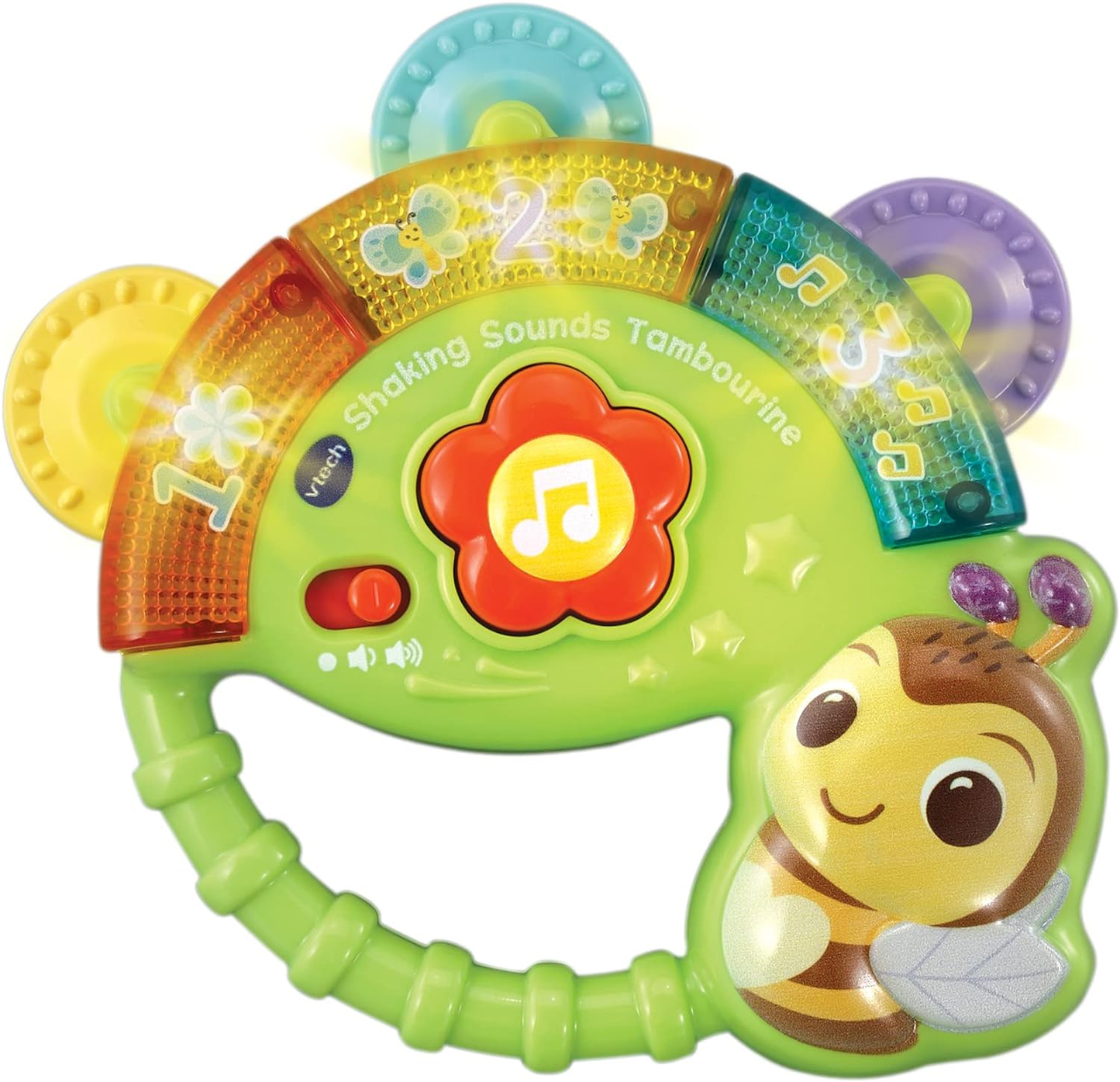 Baby Shaking Sounds Tambourine,Sensory Toy with Lights,Music,English Version