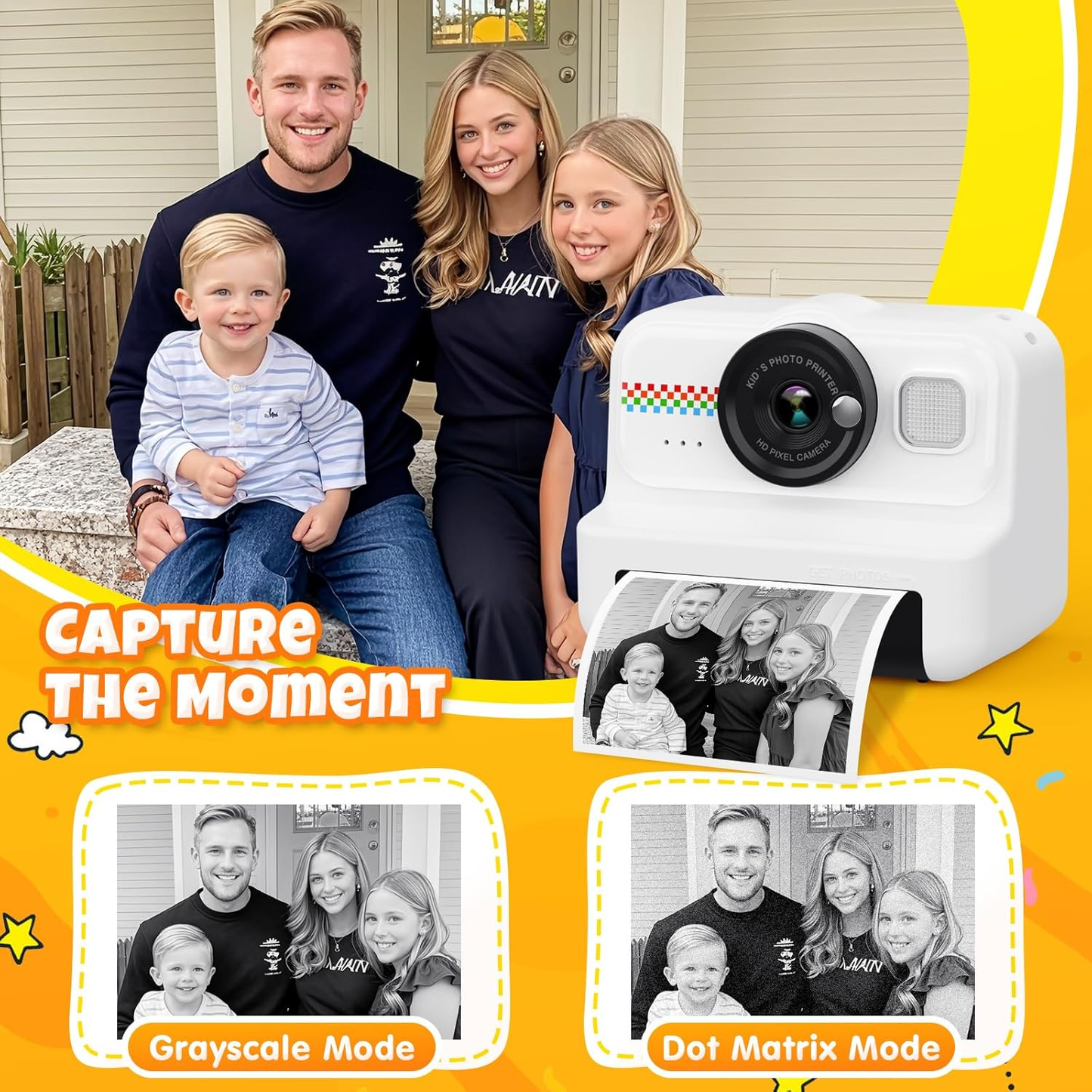 Kids Camera Instant Print, 1080P Instant Print Camera for Kids with 32GB Card & 