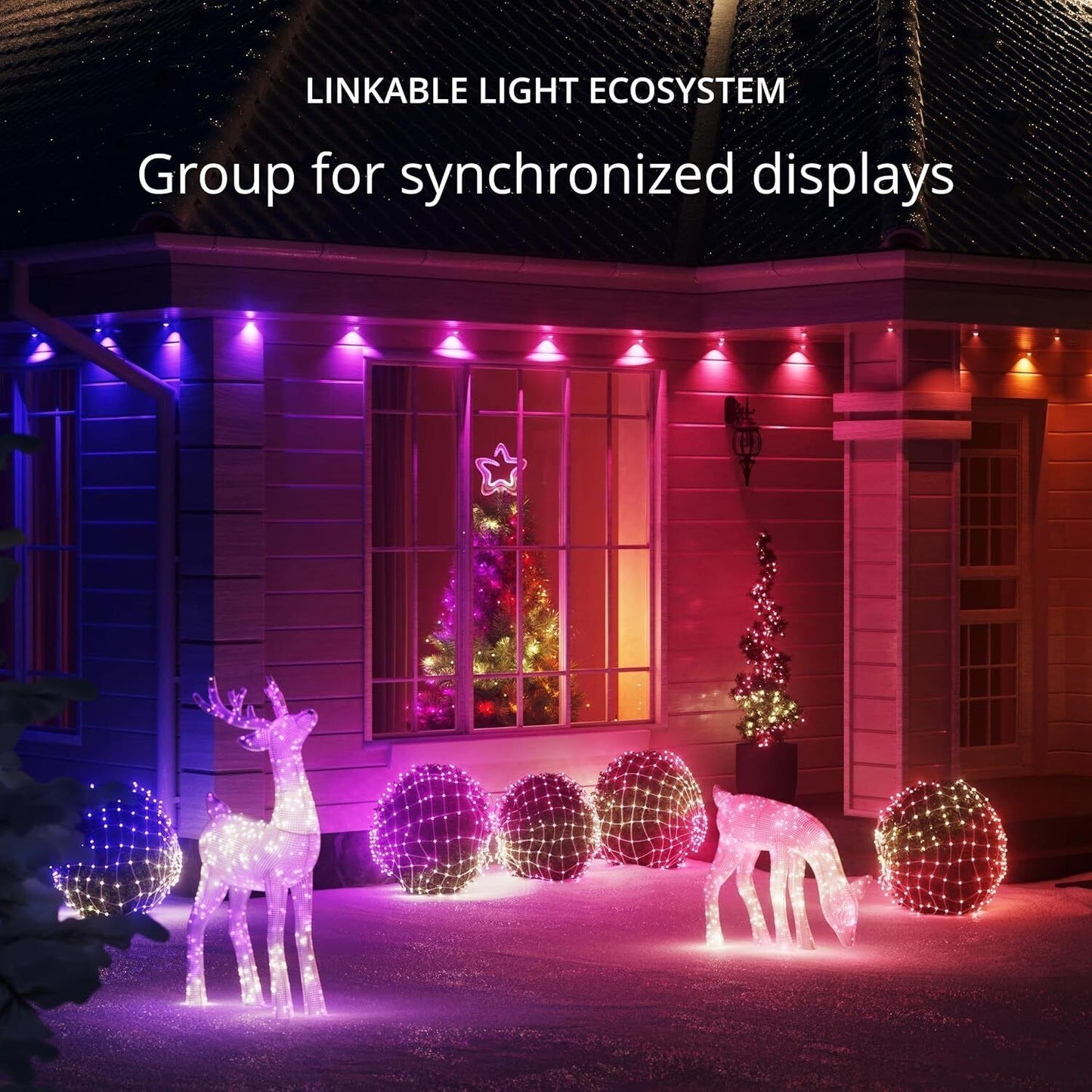 Tree Topper, Bright Christmas Tree Topper, Star Topper with 76 Mappable RGB Leds