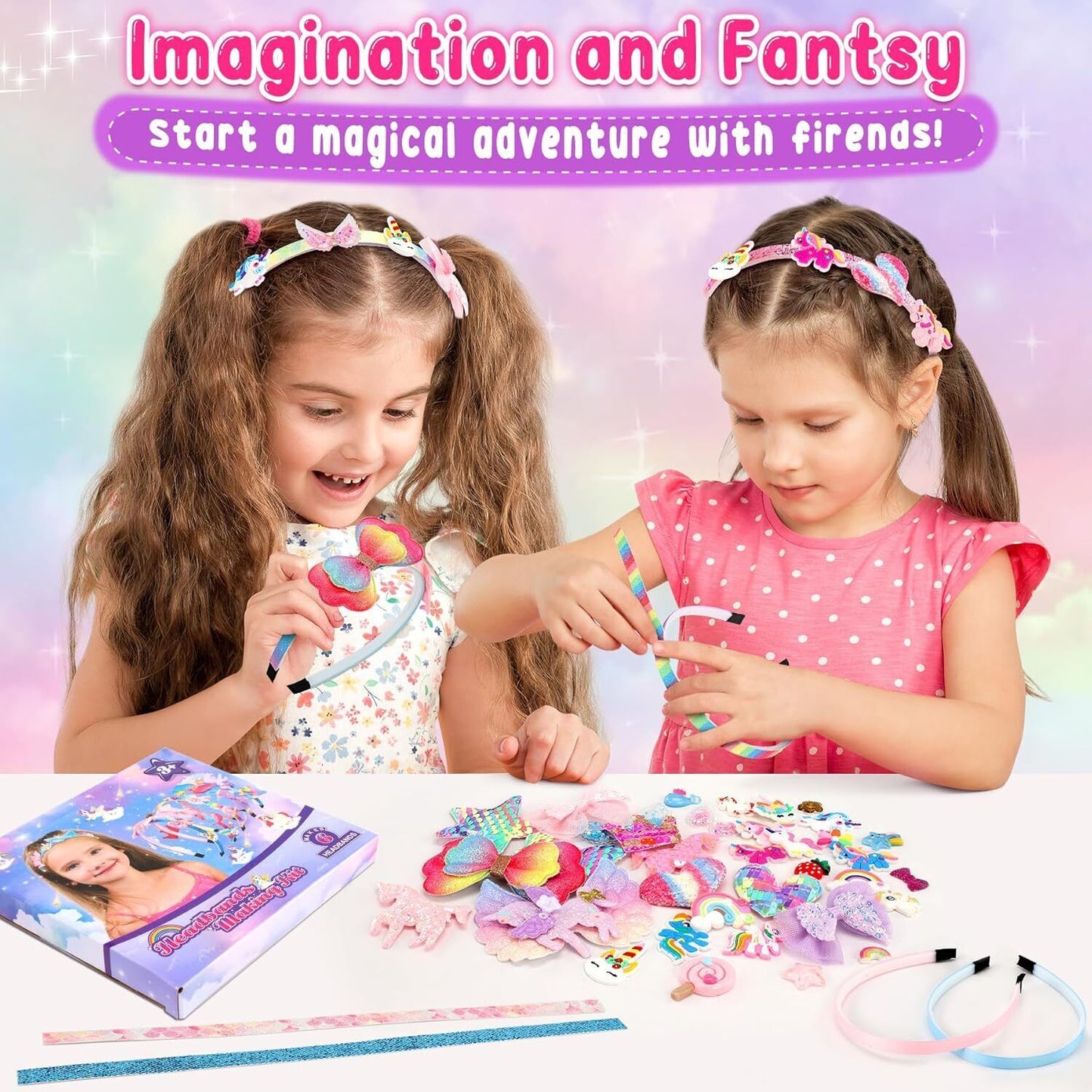 Unicorn Headband Making Kit for Girls Age 3+, Creative Craft Kits for Kids, DIY 