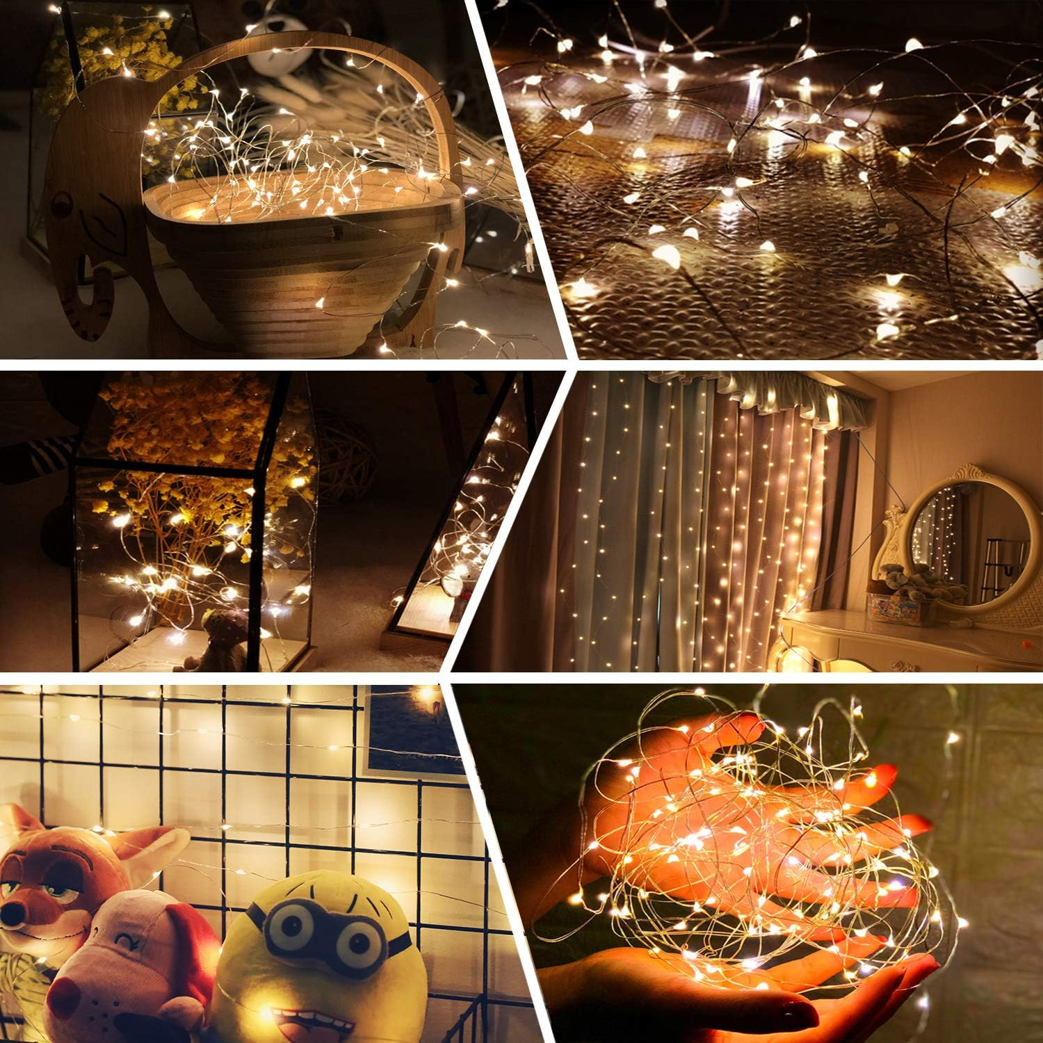 Fairy Lights Battery Powered,120LED 12M 8 Modes with Remote (Warm White){2 Pack}