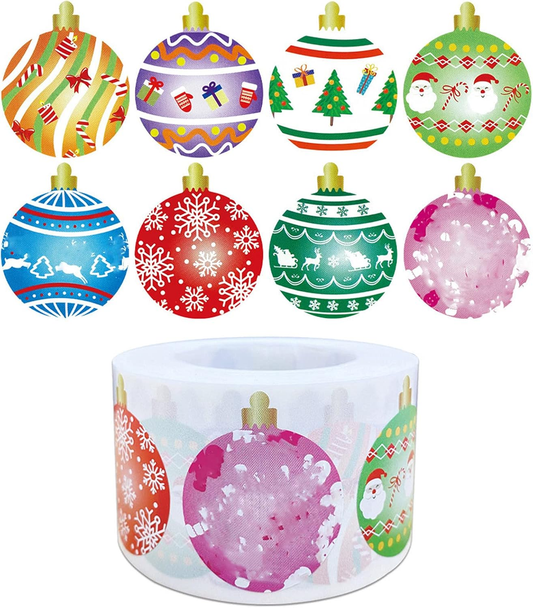 500PC Merry Christmas Patterns Stickers, Printed Adhesive Labels, Decorative Se