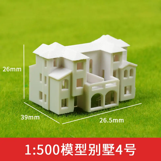 2Pcs Miniature House Miniature City Scenery 1/500 1/800 HO Scale Model Train OO 