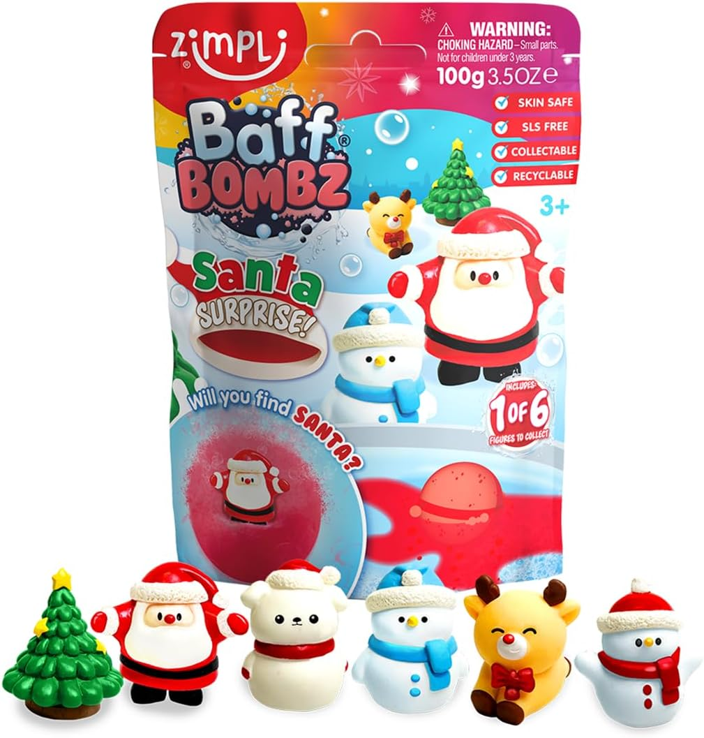 Large Santa Surprise Bath Bomb, Surprise Christmas Toys to Collect Gift for Kids