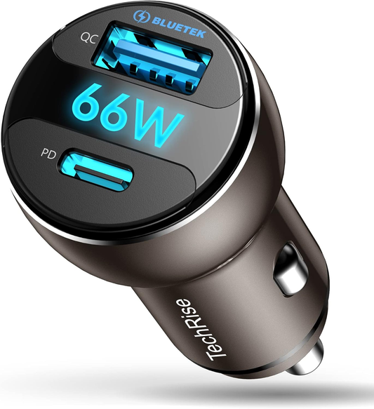 66W Car Charger,  Fast Car Charger Adapter, 12V/24V USB Socket