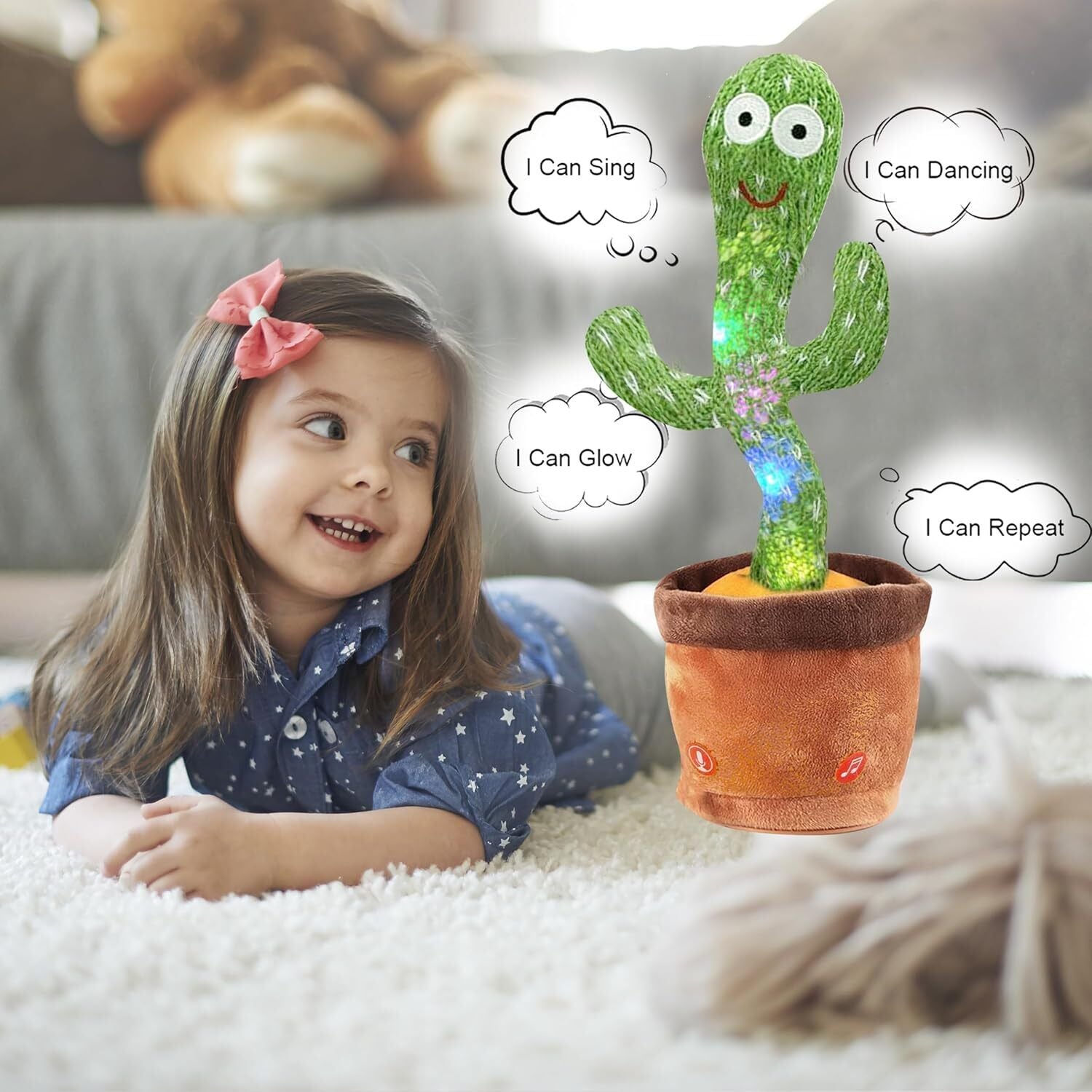 Talking Cactus Toy Repeating Sensory Toys – Baby Boy and Baby Girl Toys