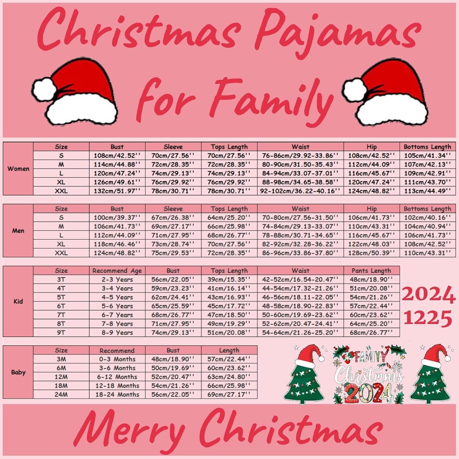 Family Christmas Pyjamas Set 2024 Xmas Family Pajamas Matching Sets Christmas Ma