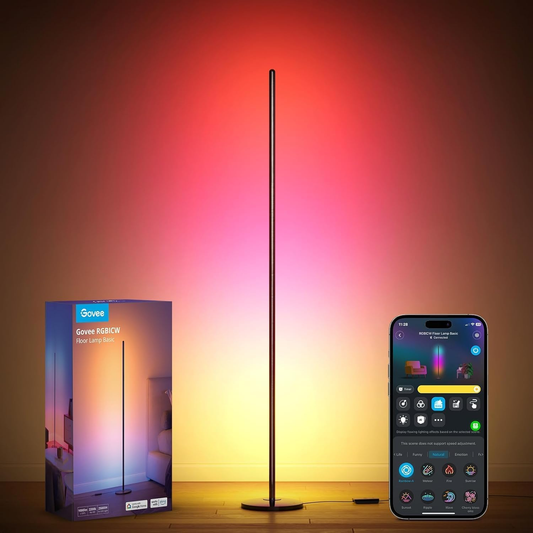 LED Floor Lamp, RGBIC Modern Corner,Smart Standing Lamp with 61 Scene Music Sync